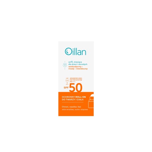 Oillan Ochronny roll-on przeciwsłoneczny SPF50, 50 ml
