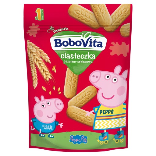 BoboVita Chrupiące ciasteczka pszenno-orkiszowe PEPPA
