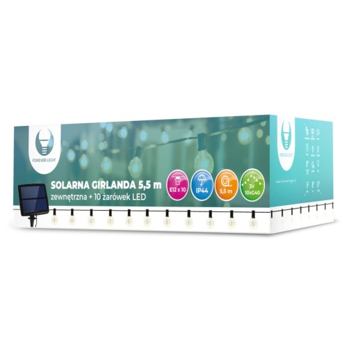 Girlanda świetlna Forever 550 cm solarne czarny