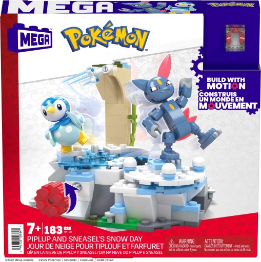 Klocki plastikowe MEGA Pokemon Piplup i Śnieżny dzień Sneasela