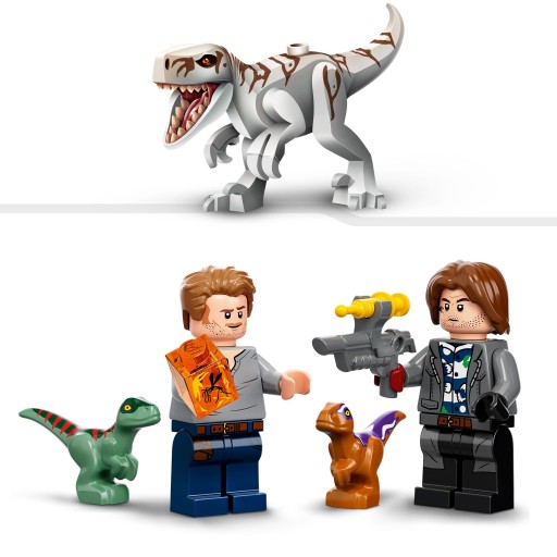 Lego JURRASIC WORLD Atrociraptor POŚCIG NA MOTORZE !!