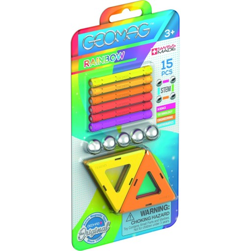 GEOMAG CLASSIC KLOCKI MAGNETYCZNE RAINBOW 15 ELEMENTÓW GEO-367 WARM CIEPŁE
