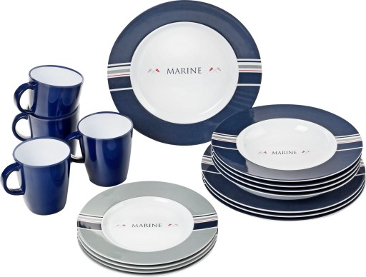 ZESTAW OBIADOWY MELAMINA BRUNNER MARINE 16 SZT