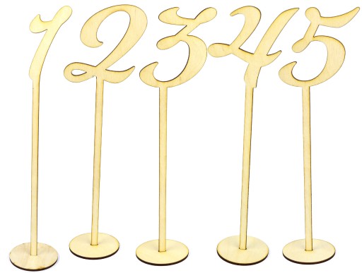 Numery na stół, cyferki drewniane wesele nr. 1-5