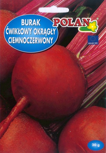 Burak ćwikłowy okrągły ciemnoczerwony 20 g nasiona