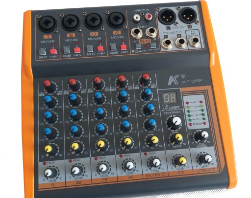 mikser mixer 6 kanałowy domowe studio, zespół USB