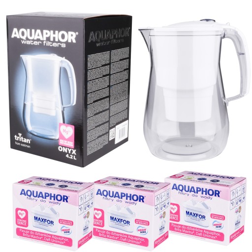 Dzbanek AQUAPHOR ONYX 4,2L + 3 Wkłady MAGNEZOWE MG