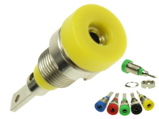 Amass Gniazdo bananowe 2mm 6A żółty 24.103.3 x2szt