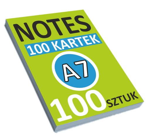 BLOCZKI Reklamowe A7 - 100 kartek NOTESY 100 sztuk