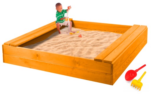 PIASKOWNICA Z ŁAWECZKAMI DLA DZIECI 120CM +GRATIS!