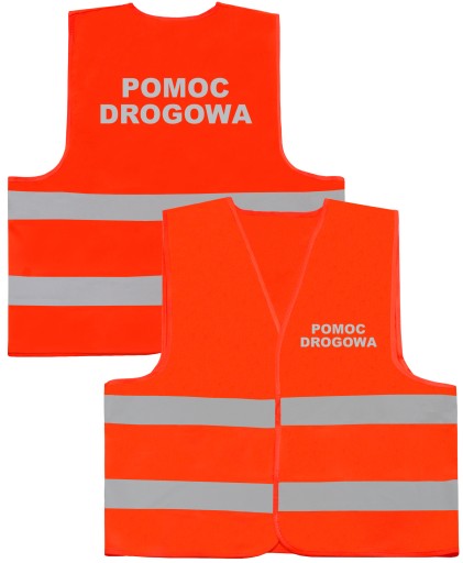 BEZPIECZNA KAMIZELKA NAPIS POMOC DROGOWA ODBLASK
