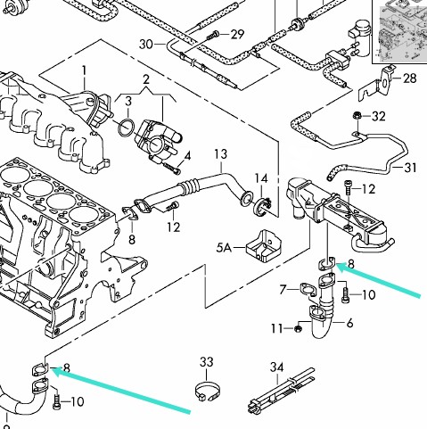 USZCZELKI CHŁODNICY ZAWORU EGR VW AUDI 03L131547N