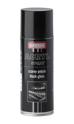 SPRAY CZARNY duży POŁYSK PEŁNY AKRYL 400 ml pojemności TROTON 48