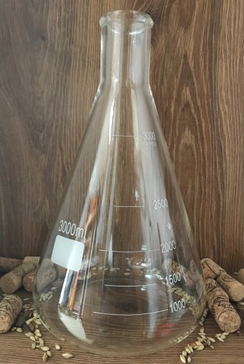 SZKŁO LABOLATORYJNE, KOLBA MIAROWA 3000ML