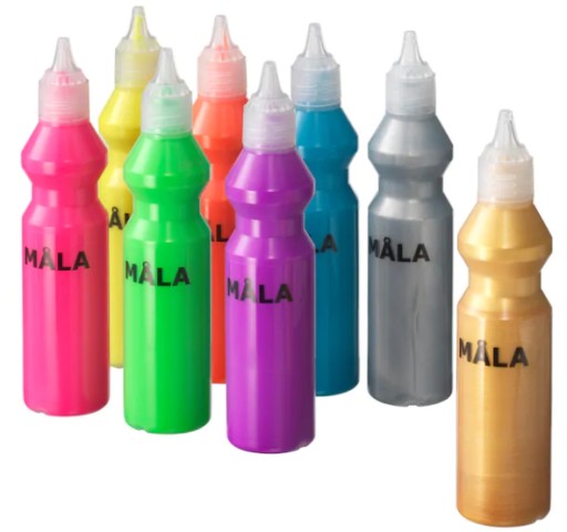 IKEA MALA Farba fluorescencyjna/brokatowa, kolory