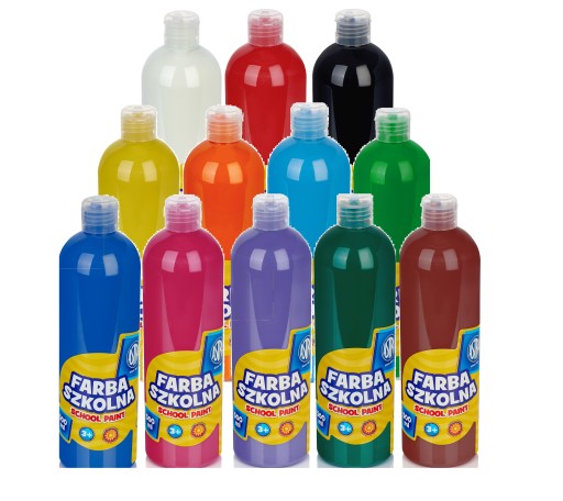 FARBA ASTRA PLAKATOWA ZESTAW 12 kolorów 500ml