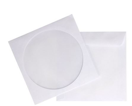 PAPIEROWE KOPERTY CD DVD z okienkiem białe 50szt