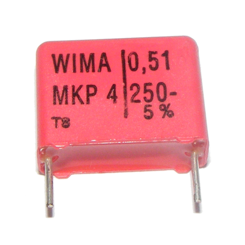 Kondensator MKP-4 0,51uF 510nF 5% 250VDC WIMA x3