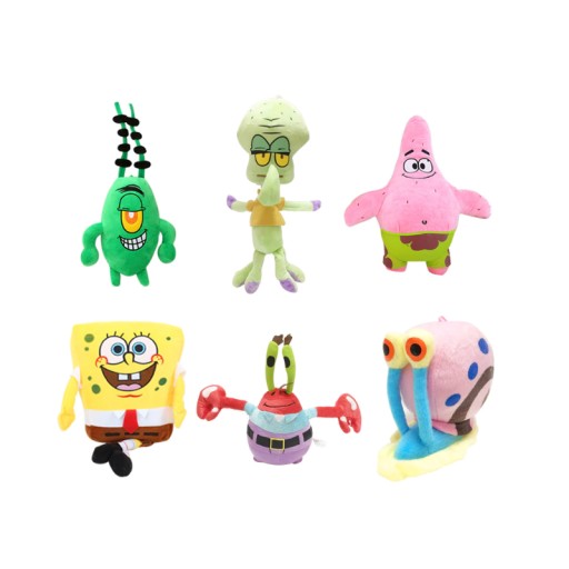 MASKOTKI SPONGEBOB PATRYK PLANKTON SKALMAR 6SZT