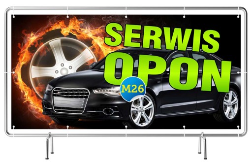 Solidny Baner reklamowy 2x1m Serwis Opon - SZYLD