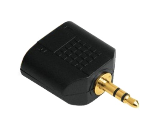 Adapter przejście jack 3,5mm wtyk -2x jack gniazdo