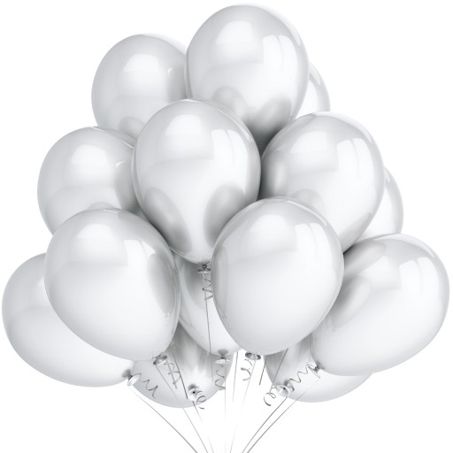 Balony Metaliczne BIAŁE Urodziny Baby Shower Komunia Chrzest 12 cali 25szt.