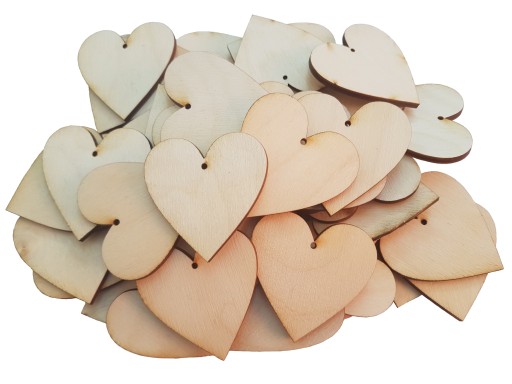 SERCA DREWNIANE ZAWIESZKA 3cm 100szt do decoupage