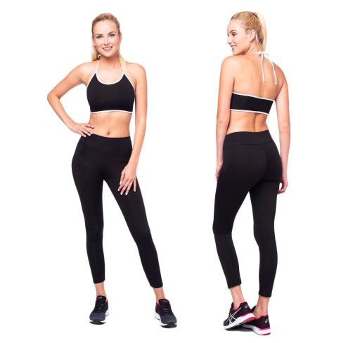KOMPLET SPORTOWY LEGINSY TOP DO FITNESS JOGA r. M