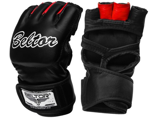 BELTOR RĘKAWICE MMA TRENINGOWE ZE SKÓRY BLADE RED L