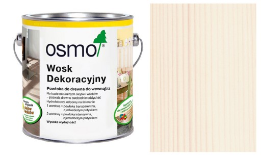 Wosk Dekoracyjny OSMO do drewna 0,75 L biały