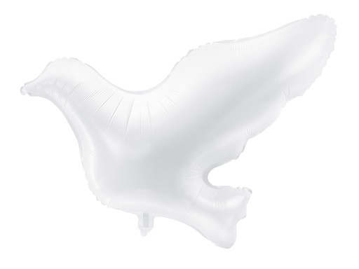 Balon Foliowy Biały Gołąbek Ślub Wesele Komunia Chrzest Dekoracja 77x66cm
