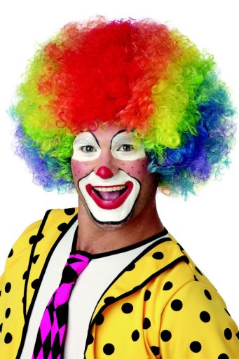Peruka AFRO kolorowa clown dla clowna + NOS clown