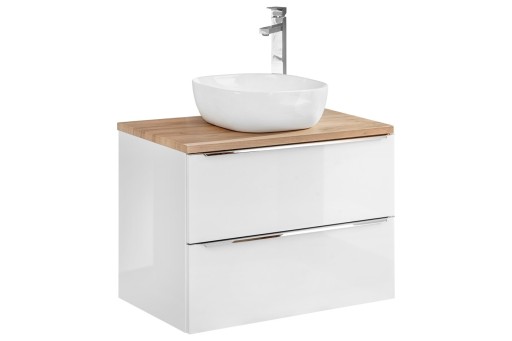 SZAFKA Z UMYWALKĄ I BLATEM 80 CM CAPRI BIAŁY
