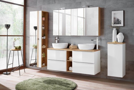 ZESTAW MEBLI ŁAZIENKOWYCH CAPRI 140 CM BIAŁY
