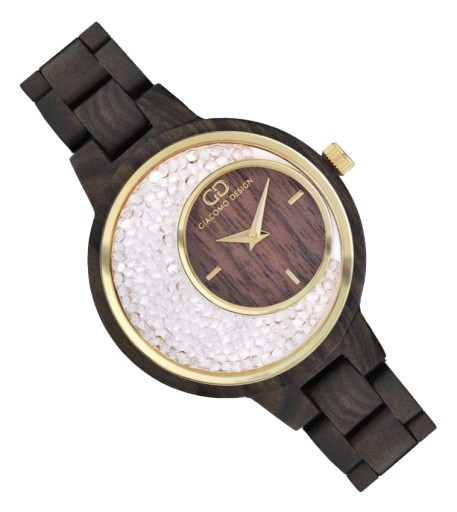 Klasyczny damski zegarek drewniany Giacomo Design GD28002 na bransolecie