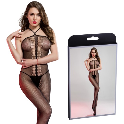 Opinające Ciało Bodystocking z Dziurką w Kroku