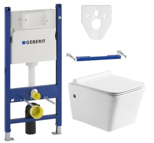 КАРКАС УНИТАЗА GEBERIT BASIC + СИДЕНЬЕ БЕЗОБОДКИ MEXEN CUBE