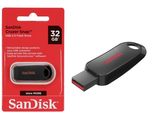 Rozsuwany Pendrive SANDISK Cruzer Snap 32GB czarny