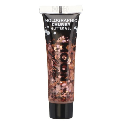 Holographic Chunky Glitter Gel MOONGLOW Róż-Złoty