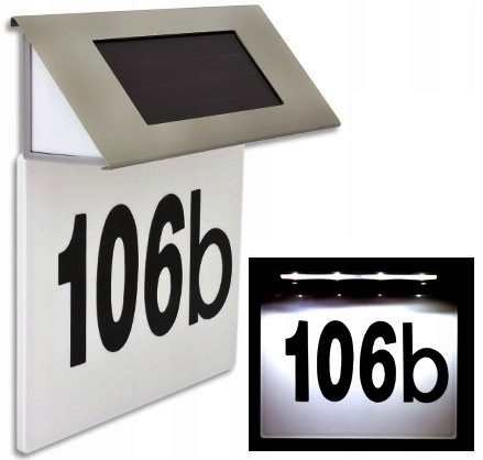 NUMER DOMU SOLARNA TABLICZKA LED PODŚWIETLANY NR