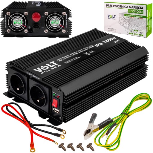 PRZETWORNICA 12V 230V SAMOCHODOWA NAPIĘCIA 3400W