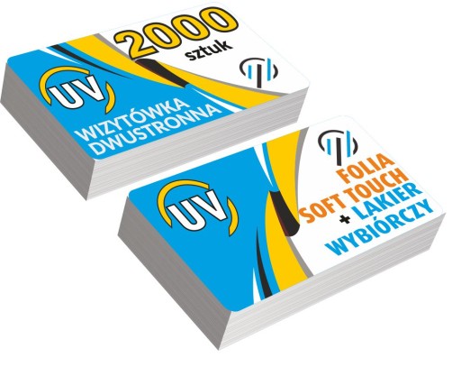 Wizytówki SOFT TOUCH Lakier Wybiórczy UV 2000 szt.