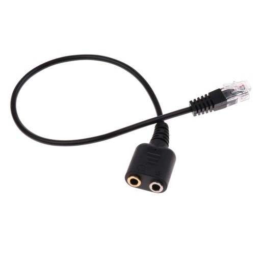 Podwójny adapter żeński na męski RJ9 3,5 mm do telefonu PC za pomocą kabla