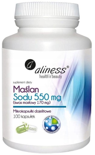 MAŚLAN SODU KWAS MASŁOWY 550mg JELITA 100k ALINESS