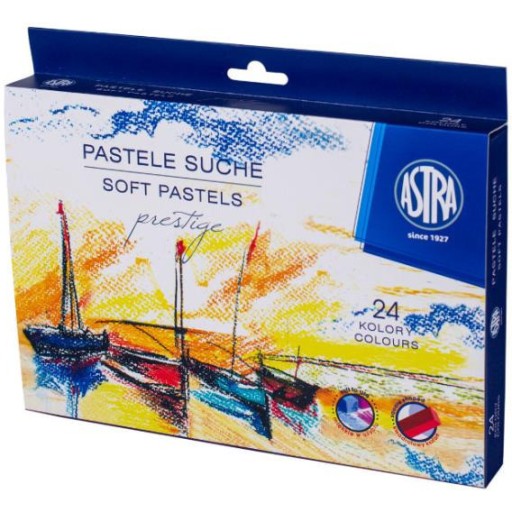 Kredki pastele suche 24 kolory kwadratowe Astra