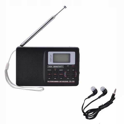 MINI RADIO KIESZONKOWE FM/AM/SW/LW Z SŁUCHAWKA