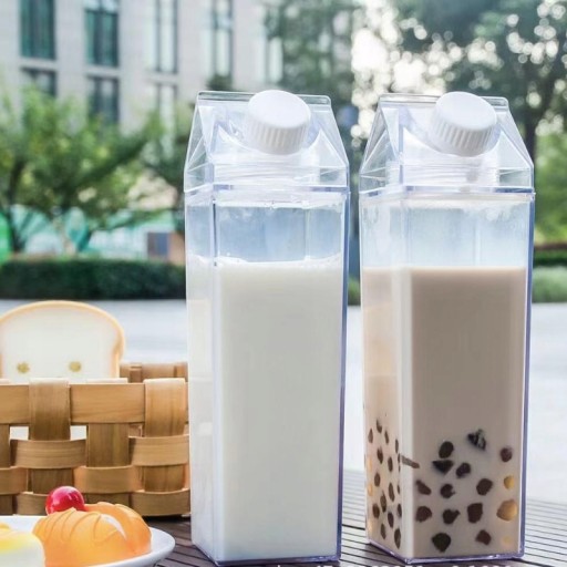 1000ml Milk Carton Water Bottle Transparent