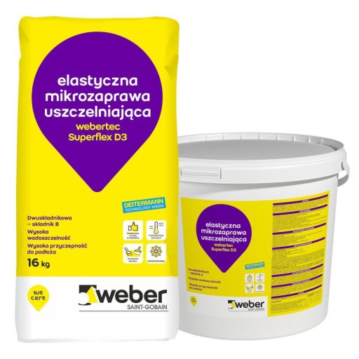 weber.tec Superflex D3 mikrozaprawa - KOMPLET 32kg
