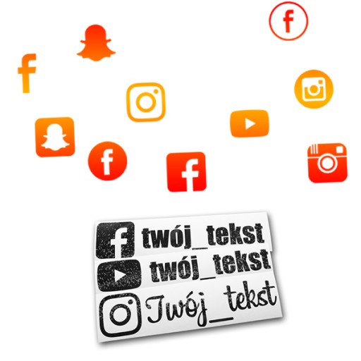 Facebook Instagram YouTube TEKST BROKAT HOLO CHROM