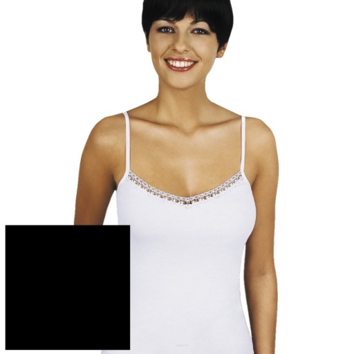 EMILI koszulka ramiączko bawełna BLANCA czarna XXL